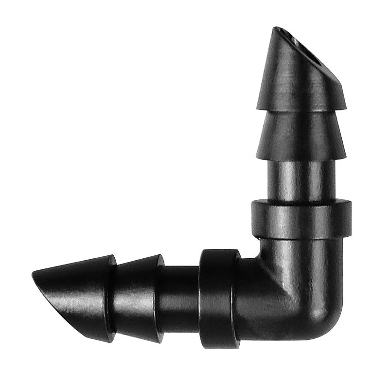 JAYEE 50 Pack Drip Irrigation 1/4' Barbed Elbow Fittings, Barbed Connectors Fits Universal 1/4 Inch Tubing, Irrigation Elbow for Sprinkler System - Image 1